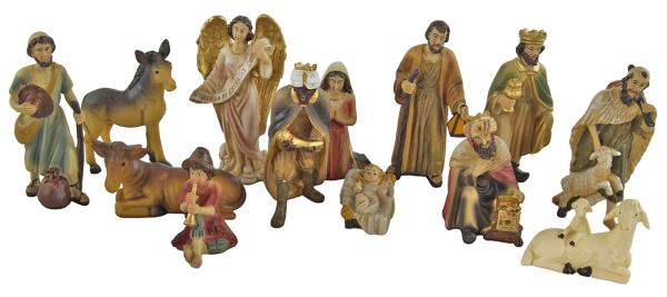 Preview: Wunderschöne Krippenfiguren 13-tlg., ca. 10 cm, K 171